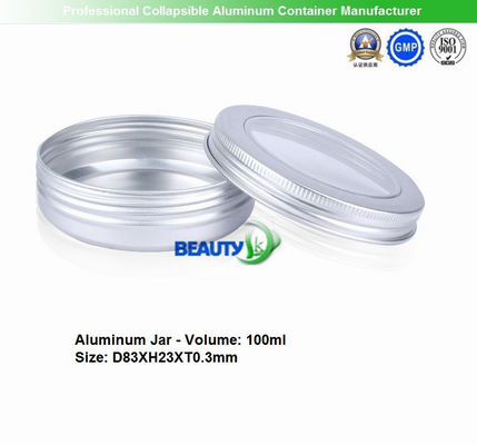 China 100ml vacian los tarros de aluminio de empaquetado poner crema cosméticos con Windows claro proveedor