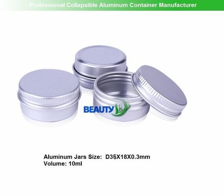 China tarros de aluminio vacíos de empaquetado cosméticos de la crema corporal de la cara del cuidado de la cara 10ml proveedor