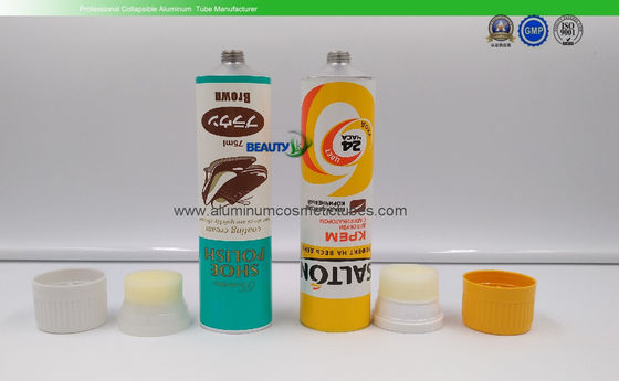 Volumen plegable de aluminio vacío de la crema Tubes75ml del aceite de los zapatos con los tapones de tuerca proveedor