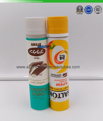 Volumen plegable de aluminio vacío de la crema Tubes75ml del aceite de los zapatos con los tapones de tuerca proveedor